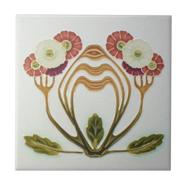 AN069 Art Nouveau Reproduction Antique Tile (Front)