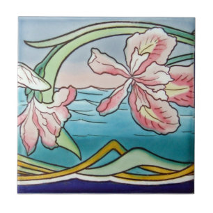 AN076 Art Nouveau Reproduction Antique Tile