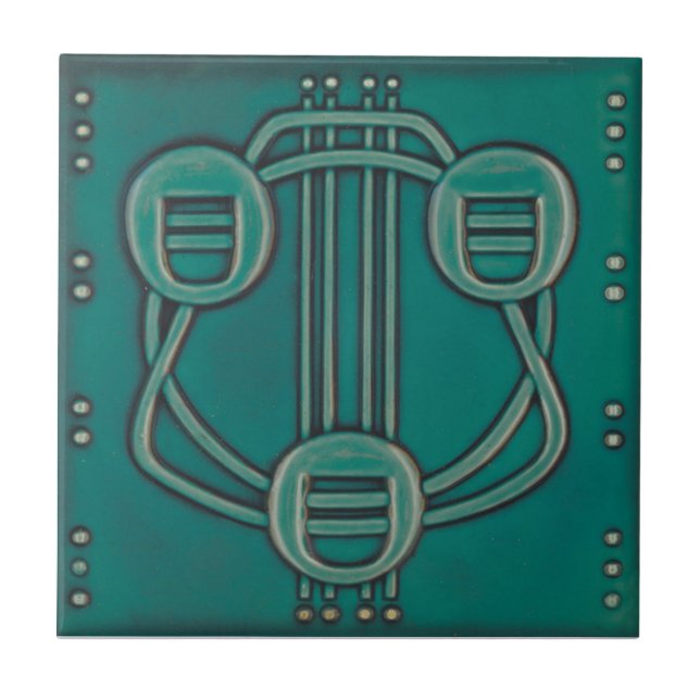AN077 Art Nouveau Reproduction Antique Tile (Front)