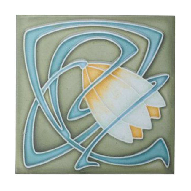 AN084 Art Nouveau Reproduction Antique Tile (Front)