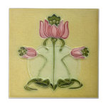AN100 Art Nouveau Reproduction Antique Tile<br><div class="desc">Historical antique tile reproduced on a smooth surface 4.25" or 6" ceramic tile. Perfect for interior tile wall accents, backsplashes, fireplace surrounds, bathroom and showers walls, kitchens and craft projects. Not intended for outdoor use. Our tiles are copies of costly authentic original antique tiles. Suggestion: Order one tile to review...</div>