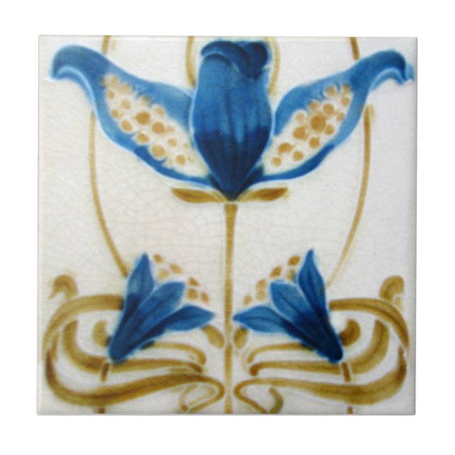 AN114 Art Nouveau Reproduction Antique Tile (Front)