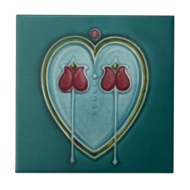 AN116 Art Nouveau Reproduction Antique Tile (Front)