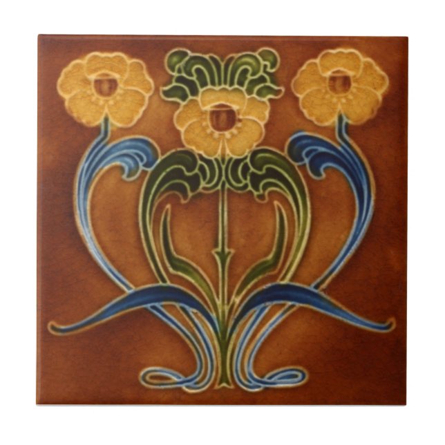 AN119 Art Nouveau Reproduction Antique Tile (Front)