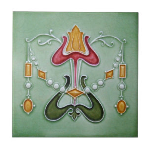 AN123 Art Nouveau Reproduction Antique Tile