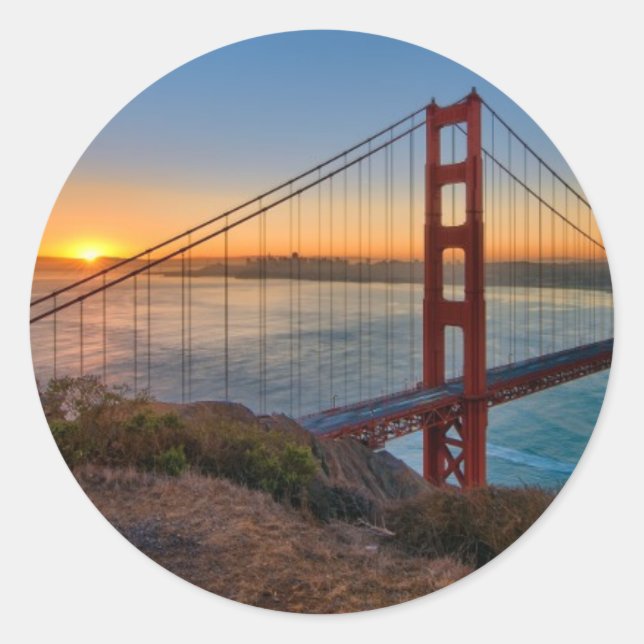 An absolutely stunning sunrise classic round sticker (Front)