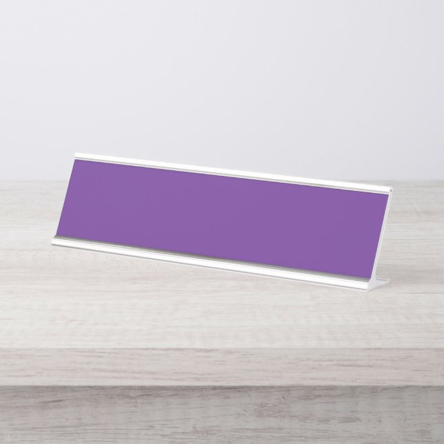 An abstract blend of vibrant purple and pink hues  desk name plate (Front)