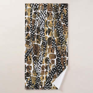 An abstract design that transforms an animal skin bath towel