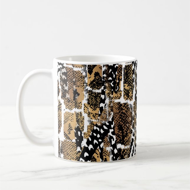 An abstract design that transforms an animal skin coffee mug (Left)