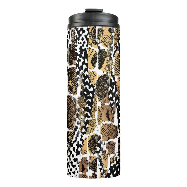 An abstract design that transforms an animal skin thermal tumbler (Front)