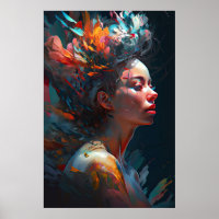 An Abstract Painting of a Woman's Face