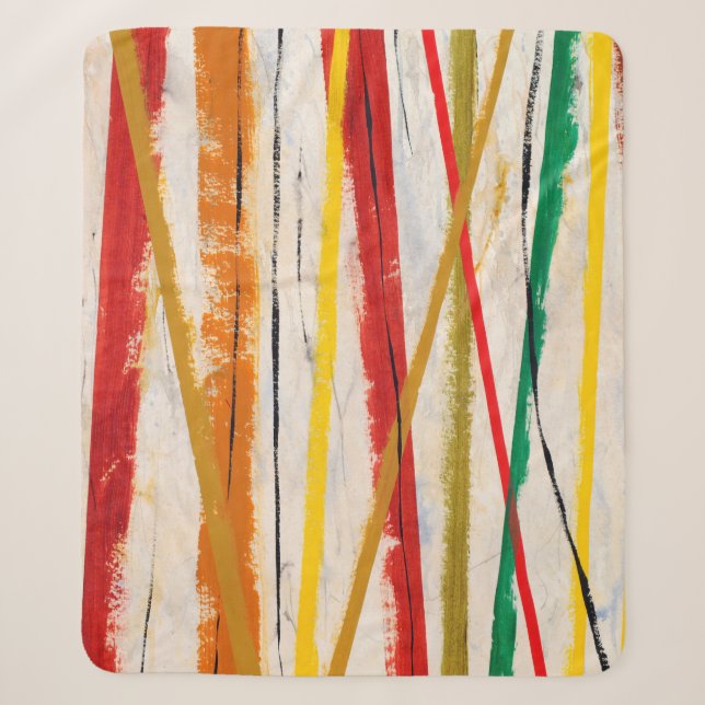 an abstract painting sherpa blanket (Front)
