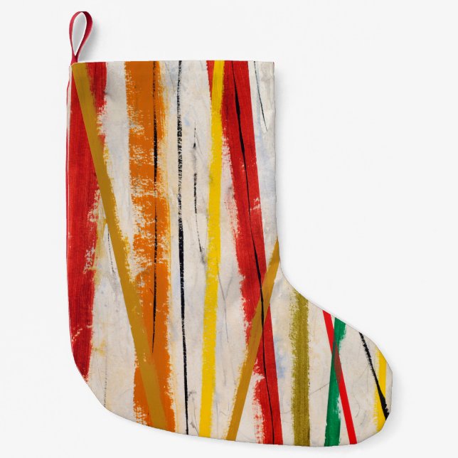 an abstract painting small christmas stocking (Front)