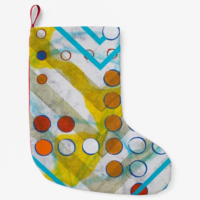 an abstract painting small christmas stocking (Front)