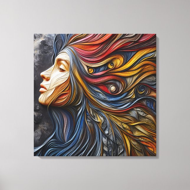An Abstract Portrait Of The Woman With Arrogance Canvas Print (Front)