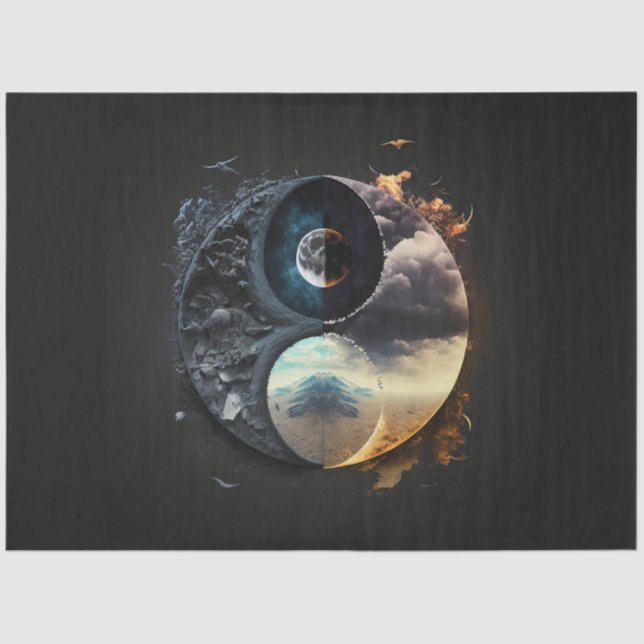 An Abstract Ying Yang Series Design 8 Tissue Paper (Front)