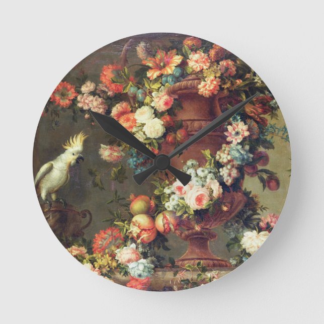An Abundance of Fruit and Flowers Round Clock (Front)