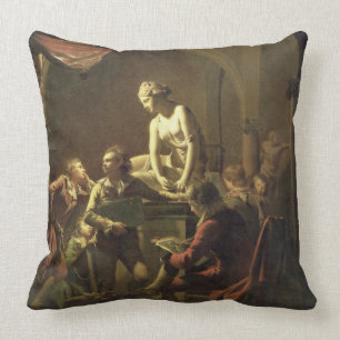 An Academy by Lamplight, c.1768-69 (oil on canvas) Cushion