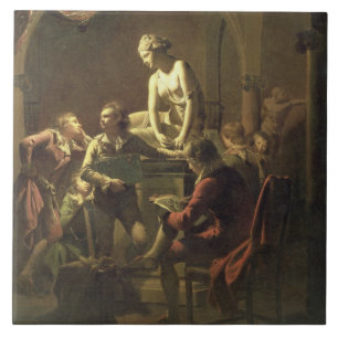 An Academy by Lamplight, c.1768-69 (oil on canvas) Tile