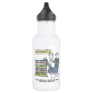 An Accountant Using an Abacus at Work. Funny 532 Ml Water Bottle