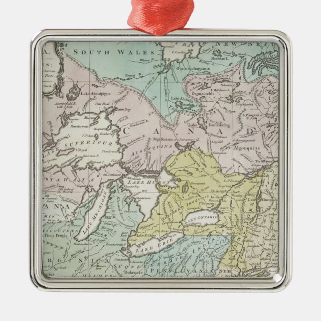 An Accurate Map of Canada, 1761 Metal Tree Decoration (Front)