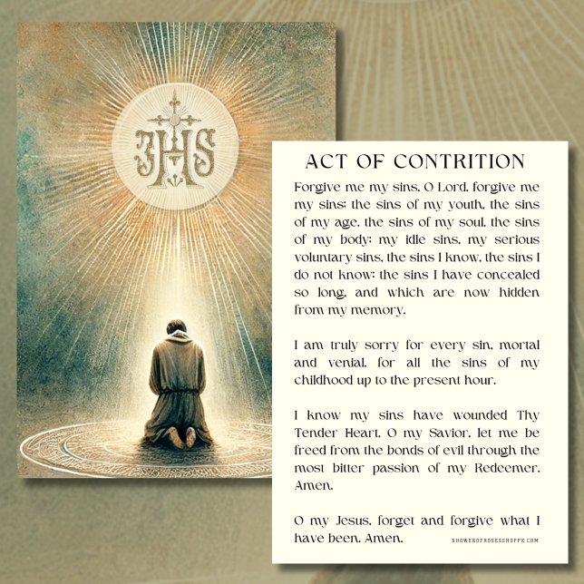 An Act of Contrition Religious Prayer  Card (Creator Uploaded)