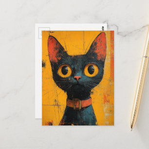 An Adorable Black Cat Postcard