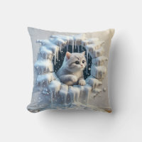 An Adorable Cat in a Snowy Hideaway