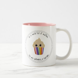 An Adorable Cupcake Two-Tone Coffee Mug