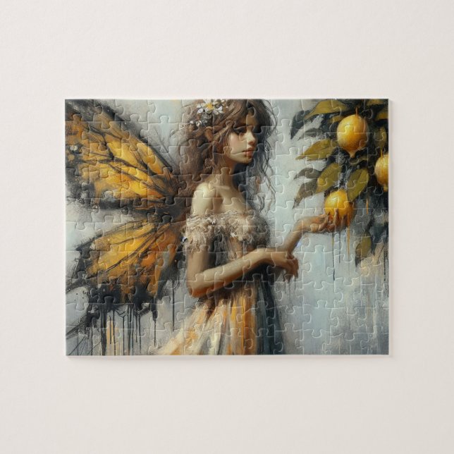 An adorable fairy picking lemons jigsaw puzzle (Horizontal)