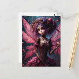 An adorable Pink Fairy Postcard