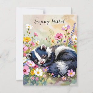 An Adorable Skunk Saying Hello Postcard