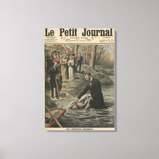 An Adventist baptism in La Marne Canvas Print (Front)