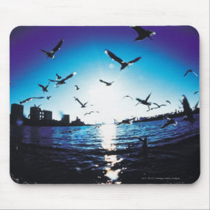 An aerial fisheye lens view of Tokyo Bay, Japan Mouse Pad