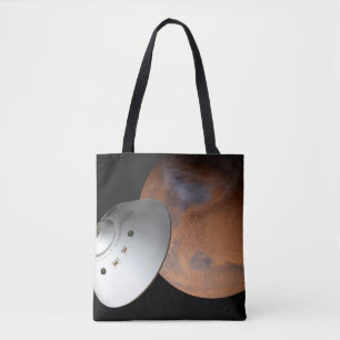 An Aeroshell-Encased Spacecraft Approaching Mars. Tote Bag