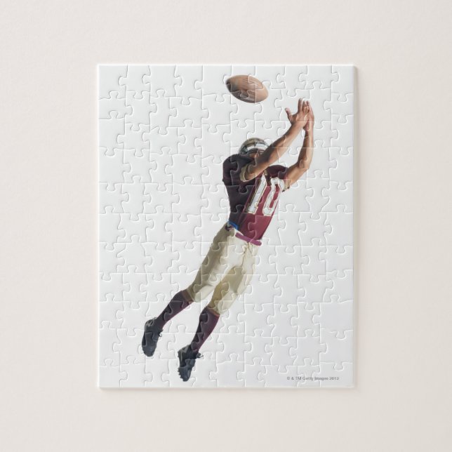 an african american football player in a red and jigsaw puzzle (Vertical)