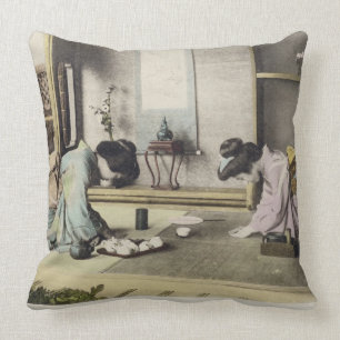 An Afternoon Call, c.1880 (hand coloured albumen p Cushion