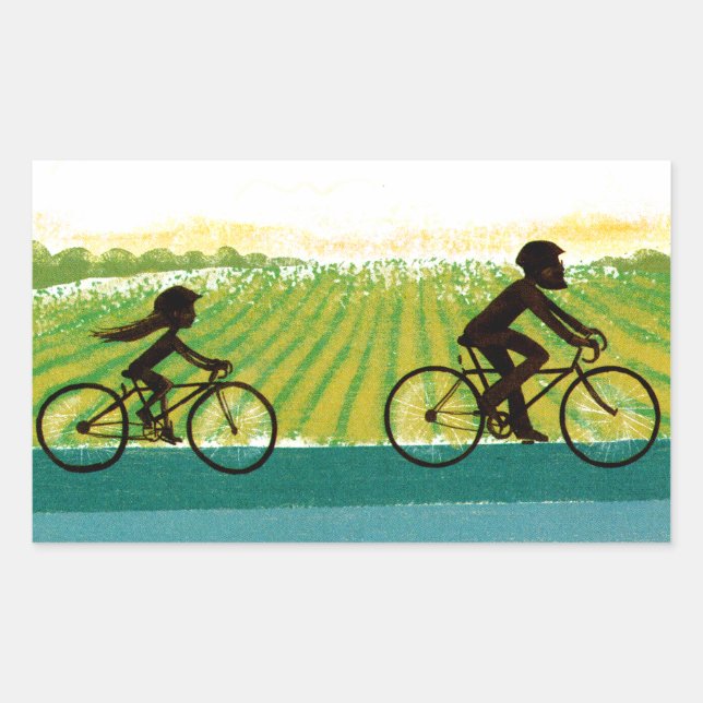 An Afternoon Ride Rectangular Sticker (Front)