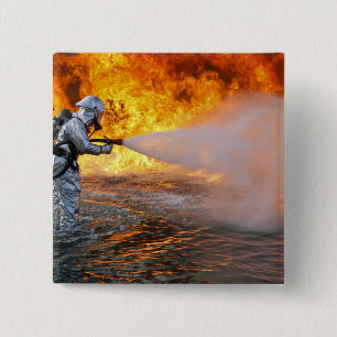An aircraft rescue firefighting team 15 cm square badge