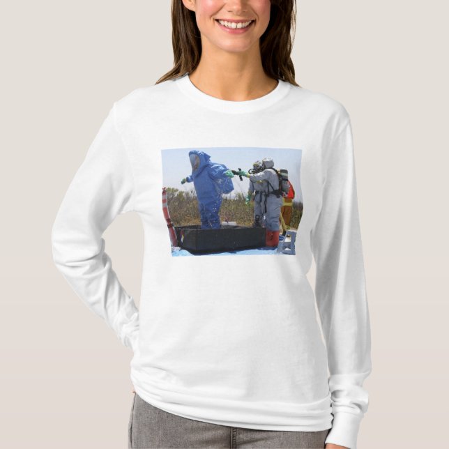 An airman stands in a tub T-Shirt (Front)