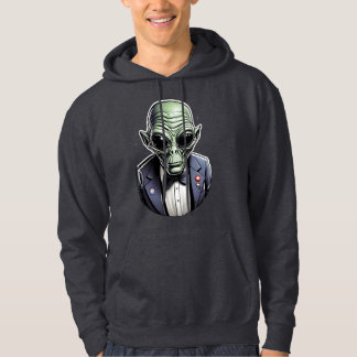 An alien dressed in a suit. hoodie