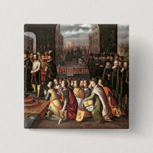 An Allegory of the Tyranny of the Duke of Alba 15 Cm Square Badge