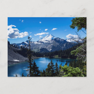 An alpine view of Mt Baker from Baker Lake. Postcard