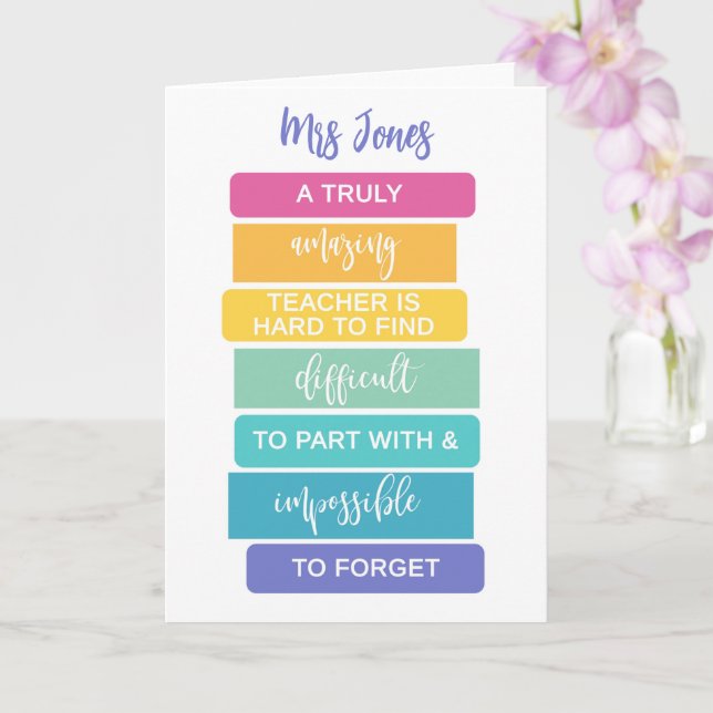 an amazing teacher is hard to find impossible to card (Orchid)