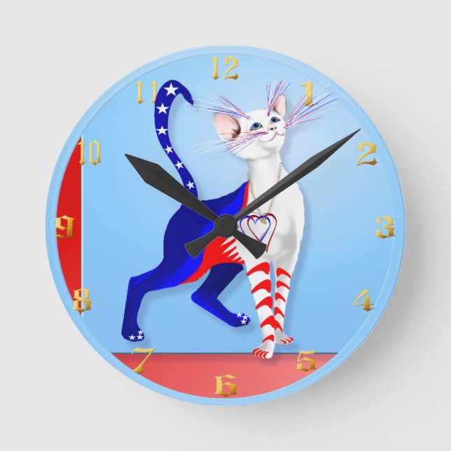 An American Cat Wallclock (Front)