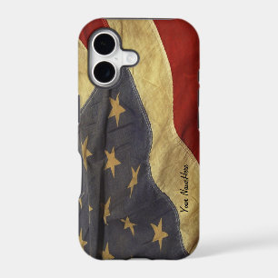 An American Flag Personal Script iPhone Case