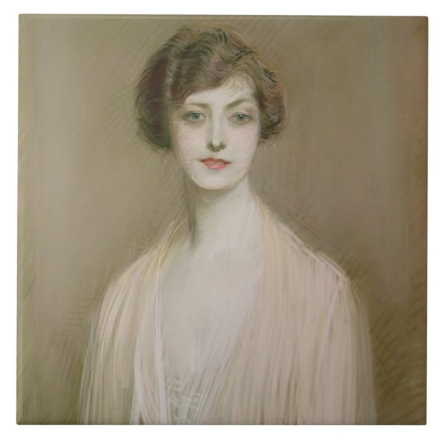 An American (pastel on canvas) Tile (Front)