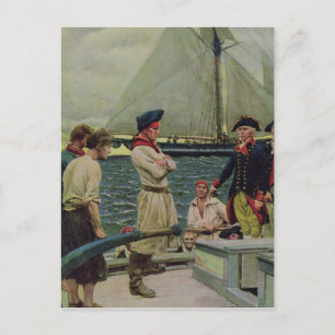 An American Privateer Taking a British Prize Postcard
