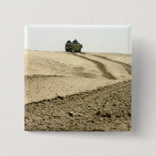 An amphibious assault vehicle 15 cm square badge