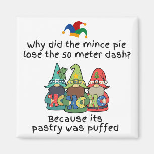An Amusing Puffed Mince Pie Joke Magnet